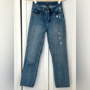 Rewash Eco-Friendly Denim Jeans, straight leg, button fly, mid rise, sz 00, 23